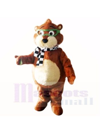 Brille Gopher mit Schwarz und Weiß Schal Maskottchen Kostüme Billig