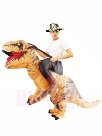 Brauner Tyrannosaurus T-Rex aufblasbar Trag mich Fahrt auf Kostüm