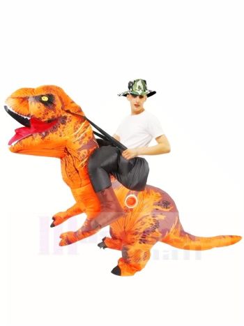 Orange Tyrannosaurus T-Rex Aufblasbar Trag mich Fahrt auf Kostüm
