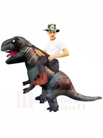 Grauer Tyrannosaurus T-Rex Aufblasbar Trag mich Fahrt auf Kostüm