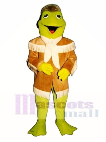 Davy Frogett mit Grenze Jacke & Hut Maskottchen Kostüm