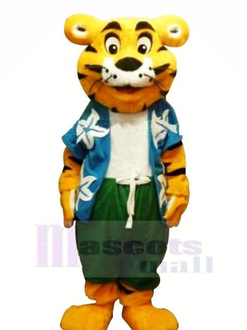 Cool Tiger mit T-Shirt Maskottchen Kostüme Karikatur