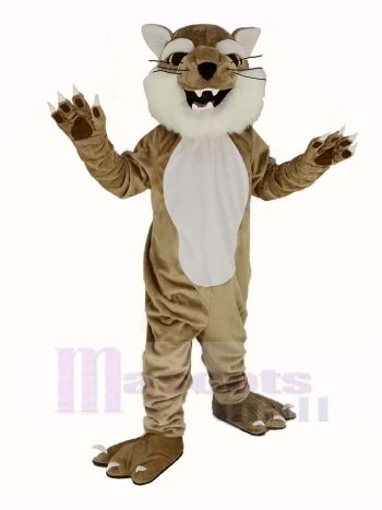 Braun und Weiß Bobcats Maskottchen Kostüm Tier