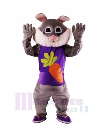 Ostern Grey Rabbit mit großem Augen-Maskottchen kostümiert Tier
