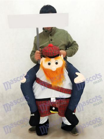 Carry Me Scottish Maskottchen Kostüm Ride On Piggy Zurück Scotsman