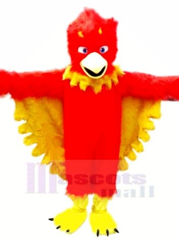 rot Phönix mit Lange Pelz Maskottchen Kostüme Karikatur