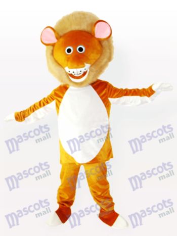Gelbes männliches Löwe erwachsenes Maskottchen Kostüm