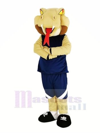 Das Kobra Schlange mit Blau Sportbekleidung Maskottchen Kostüm Tier