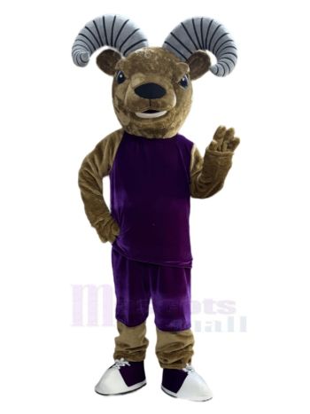 Widder in dunkelvioletter Weste Maskottchen Kostüm Tier