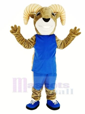 Leistung Sport RAM mit Sportbekleidung Maskottchen Kostüm Gelb Streifen