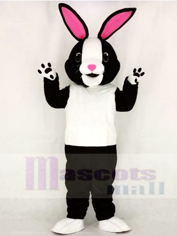 Schwarz und Weiß Hase mit Rosa Ohren Maskottchen Kostüm Schule