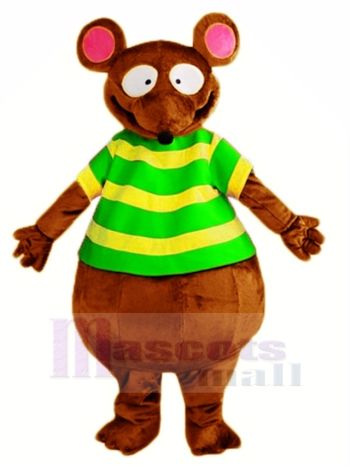 Braun Maus im Grün Maskottchen Kostüm Tier