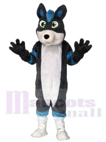 Grauer und Blauer Husky Hund Fursuit Maskottchen Kostüme Tier