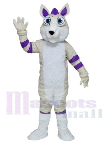 Grau und Lila Heiser Hund Fursuit Maskottchen Kostüme Tier