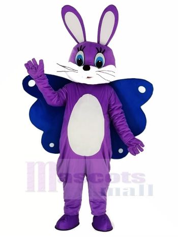 Schmetterling Ostern Lila Hase Maskottchen Kostüm Karikatur