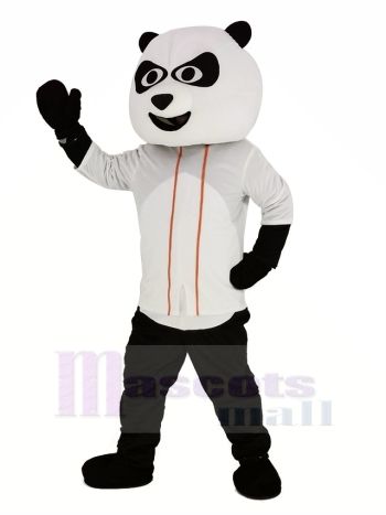 Baseball Panda mit Weiß T-Shirt Maskottchen Kostüm Tier