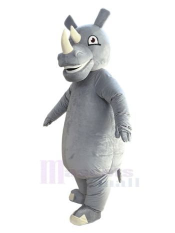 Niedliches Graues Nashorn Maskottchen Kostüm Tier