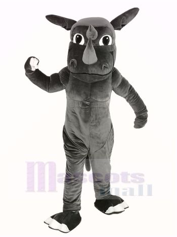 Muskel Grau Nashorn Maskottchen Kostüm Tier