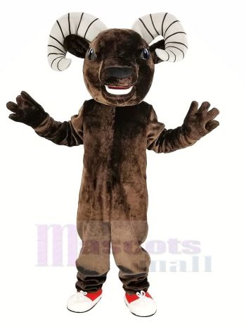 Dunkel Braun Sport RAM Maskottchen Kostüm Tier