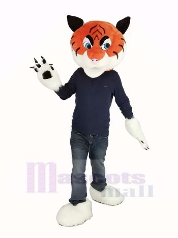 Orange Pelzig Tiger Maskottchen Kostüm Kopf Nur