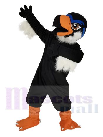Schwarz Heftig Adler Maskottchen Kostüm Vogel