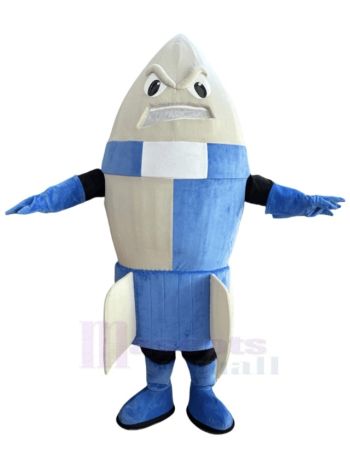 Lustige blaue Rakete Maskottchen Kostüm