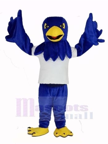 Cool Blau Falke mit Weiß Mantel Maskottchen Kostüm Tier