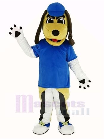 Beagle Hund mit Blau Hut Maskottchen Kostüm Tier