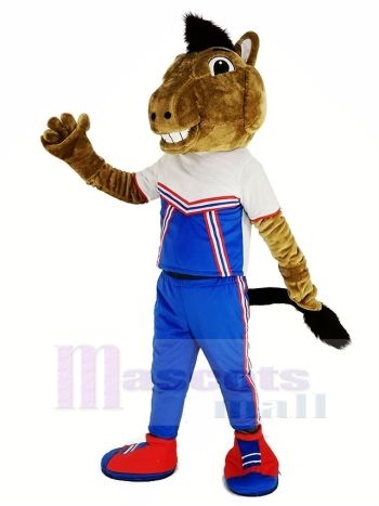 Lächelnd Sport Mustang Pferd Maskottchen Kostüm Tier