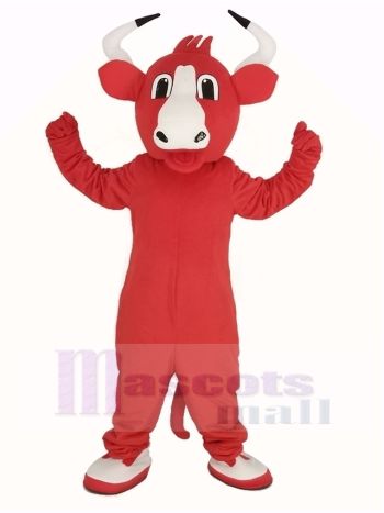 glücklich rot Stier Maskottchen Kostüm