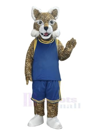 Rotluchs in blauer Sportbekleidung Maskottchenkostüme
