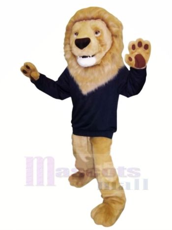 Stark Löwe mit Sweatshirt Maskottchen Kostüme Karikatur