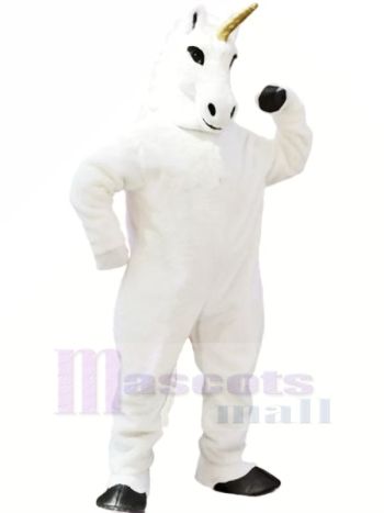 Weiß Einhorn Maskottchen Kostüme Karikatur