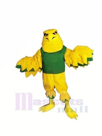 Gelb Adler mit Grün Weste Maskottchen Kostüme Karikatur