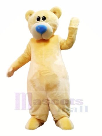 Gelb Bär mit Blau Nase Maskottchen Kostüme Karikatur