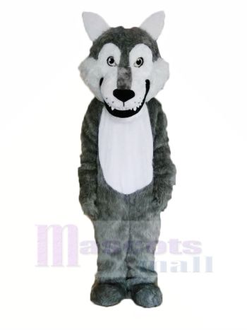 Süß Grau Wolf Maskottchen Kostüme Karikatur