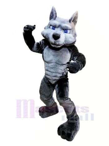 Leistung Muskel Wolf Maskottchen Kostüme Karikatur