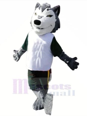 Sport Wolf mit Klein Augen Maskottchen Kostüme Karikatur