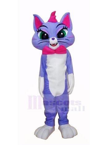 Blau Katze mit Groß Augen Maskottchen Kostüme Karikatur