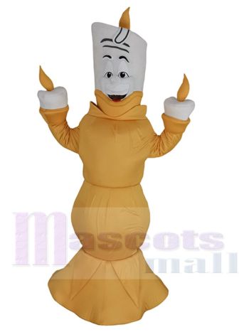 Lumiere Maskottchen-Kostüm Karikatur aus Die Schöne und das Biest