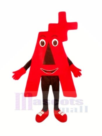 rot A + Maskottchen Kostüm Karikatur