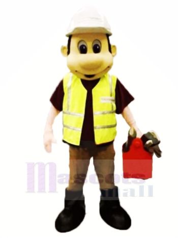 Hart arbeitend Baumeister Maskottchen Kostüm Menschen