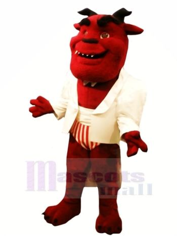 Gentleman rot Teufel Maskottchen Kostüm Karikatur