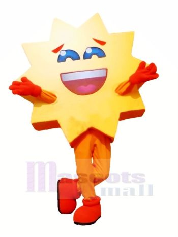 Lächelnd Warm Sonne Maskottchen Kostüm Karikatur