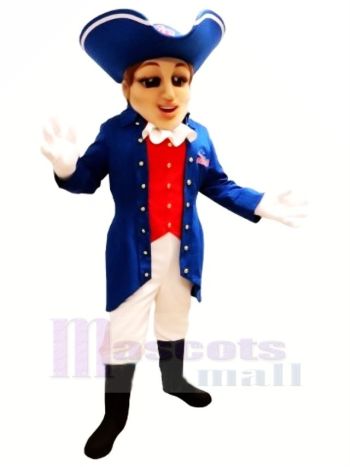 Cool Patriot mit Groß Hut Maskottchen Kostüm Menschen