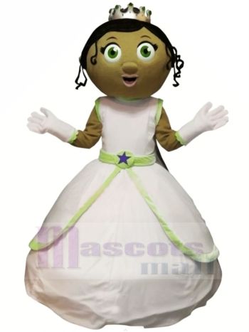Prinzessin mit Grün Augen Maskottchen Kostüm Karikatur