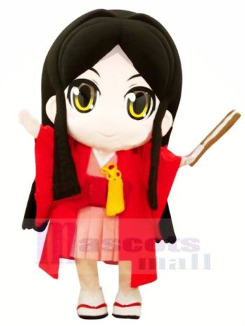 japanisch Mädchen mit GroßAugen Maskottchen Kostüm Karikatur
