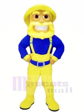 Alt Seemann mit Gelb Hut Maskottchen Kostüm Menschen