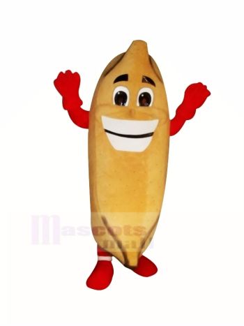 Komisch Banane Mit Groß Mund Maskottchen Kostüm Karikatur