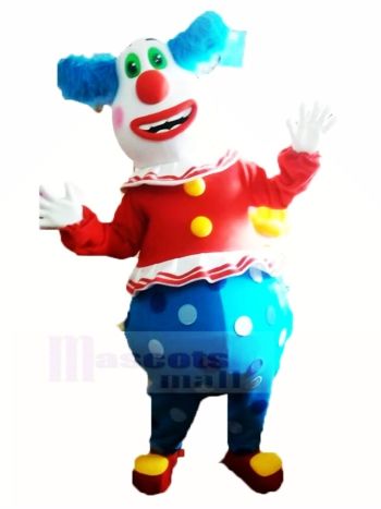 Clown mit Grün Augen Maskottchen Kostüm Karikatur